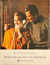 Bell telephone system long distance whatever the news-1964 Vintage Print Ad - $193.74 MXN