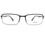 Prada Eyeglasses Frames VPR 61Q LAH-1O1 Black Gunmetal Grey Rectangle 56... - $118.79