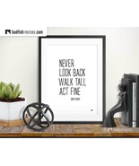 Never Look Back Walk Tall Act Fine, Typography Poster, Motivational Quot... - $368.31 MXN+
