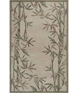 9&#39; X 12&#39; Ivory Hand Tufted Bordered Bamboo Indoor Area Rug - $2,032.76 CAD
