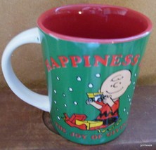 Peanuts  Mug Charlie Brown Christmas &quot;Happiness ... The Joy of Giving&quot; 4&quot; - £13.66 GBP