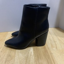 Sugar Boots Womens 6.5M Everett Side Zip Pointed Bootie Black Faux Leath... - $23.28