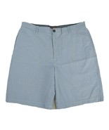 IZOD Flat Front Blue &amp; White Stripe Shorts Men&#39;s Waist 38 Inseam 10&quot; 100... - £15.80 GBP