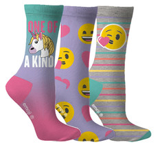 Emoji Socks Women Shoe Size 5-10 Pack of 3 Pairs Ladies Poop Smiley Face Unicorn - £11.92 GBP