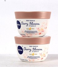2 Count Nivea 6.8 Oz Body Soufflé Cherry Blossom Velvety Jojoba Oil In Cream - £22.37 GBP
