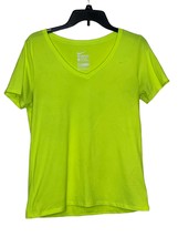 Nike Women Tee Shirt Top Dri-Fit Athletic Short Sleeve V-Neck Green Size Large - £14.00 GBP