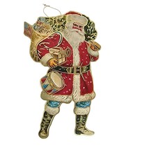 Vintage Merrimack Santa Claus Die Cut Ornament Replica Hong Kong #1986 - £11.98 GBP