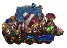 Mrs Claus Teddy Bear Hand blown glass Christmas Ornament - £9.91 GBP