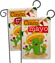 Cactus Fiesta Cinco De Mayo Garden Flags Pack 13 X18.5 Double-Sided House Banner - $28.97