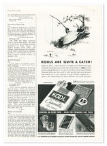 Print Ad Kools Cigarettes Quite a Catch Penguin 1938 3/4-Page Advertisement - £7.77 GBP