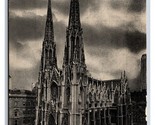 S.Patrick&#39;s Cathedral New York Città Nyc Ny Unp Non Usato B&amp;w DB Cartoli... - $3.03