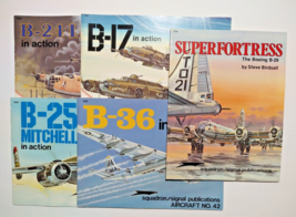 Lot 5 SQUADRON/SIGNAL &quot;In Action&quot; Books, B-25, B-36, B-24, B-17, B-29 - £17.70 GBP