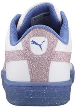 PUMA Toddlers Basket Iced Glitter 2 Sneake Size 4 Color White/Smoky Grape - £38.27 GBP