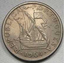 1964 Portugal 5 Escudos CH UNC Coin AE909 - £18.14 GBP