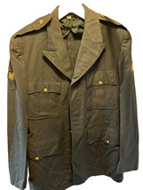 US Army Class A 1956 Men’s 40L Olive Green Dress Uniform Vintage Wool Coat - $59.39