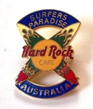 SURFERS PARADISE AUSTRALIA Surfboard Flame Hard Rock Cafe HRC PIN RARE - £16.81 GBP