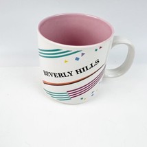 Vintage 80s Beverly Hills Coffee Mug Papel Remembrance Pink White Pastel... - £19.92 GBP
