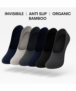 Mens Bamboo Invisible No Show Socks 6 Pairs Anti Slip Seamless Breathabl... - $20.44 CAD