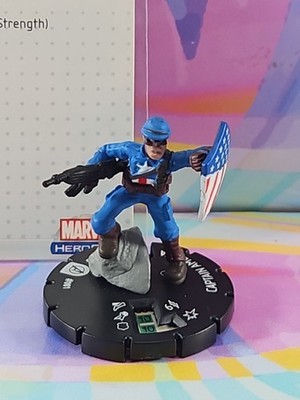Marvel Heroclix Captain America #001 Game Figurine w/Card Item image 2