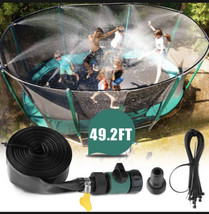 49ft Trampoline Sprinkler Spray Hose Waterpark Kids Toy Summer Outdoor Backyard - £9.55 GBP