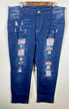 Distressed Straight Leg Jeans Size 22W 2X Womens NEW Stretch Fit High Rise - $29.19