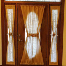 Burlap French Door Panel, Sidelight Curtain, Two sizes, Natural burlap, unlined - £19.97 GBP
