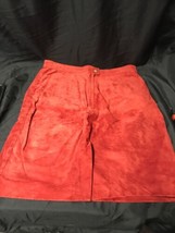 Rock Creek Red Suede Leather Skirt Knee Length 100% Leather Skirt Sz 14 KG - £27.69 GBP