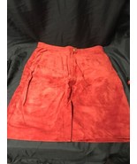 Rock Creek Red Suede Leather Skirt Knee Length 100% Leather Skirt Sz 14 KG - $47.52 CAD