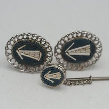 Swank Mens Cufflink Tie Pin Set Micro Mosaic made in Italy - £56.42 GBP