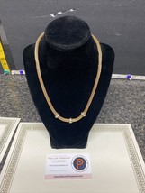 Beautiful 19” Vintage Gold Tone  Woven Mesh Convertible Necklace..(Preowned) - £9.59 GBP