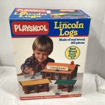 Vintage 1986 Playskool Original Lincoln Logs Real Wood in Box No. 886 in... - £10.30 GBP
