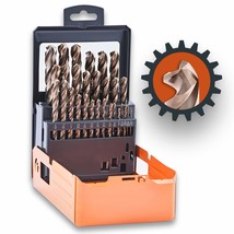 Lichamp 29Pcs Hss Cobalt Drill Bits Set 1/16&quot; To 1/2&quot; With Three Flute For Hard - £95.50 GBP