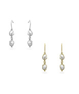 Precious Stars 18k Yellow or White Goldplated Sterling Silver Pearl Drop... - $207.85 CAD