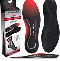 Physix Gear Orthotic Insoles - Arch Support for Plantar Fasciitis, Red/B... - $225.61 MXN