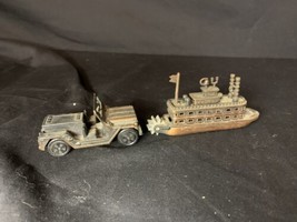 2 Vintage Brass Bronze Diecast Miniatures Pencil Sharpeners Astronaut Keep Boat - £18.95 GBP