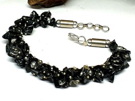 Obsidian Bracelet Anti Negativity Anxiety Gemstone Crystal Bracelet Velv... - £15.27 GBP