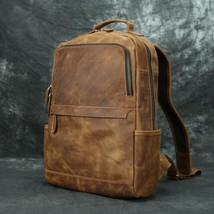 Crazy Horse Leather Backpack Men Travel Bags 2022 New Retro Cowhide Large Capaci - £158.13 GBP