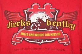 DIERKS BENTLEY 2008 Miles &amp; Music Concert &amp; Bike Ride T-SHIRT Red XL Mot... - £9.34 GBP