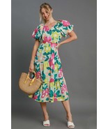 Umgee Full Size Tiered Floral Print Notched Puff Sleeve Midi Dress Plus ... - €54,35 EUR+