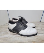 FootJoy DryJoys AQUAFLEX Leather Men&#39;s Size 9.5M White Black Golf Shoes ... - $42.99