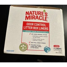 Nature&#39;s Miracle Litter Box Liners Odor Control Cat Fresh Scent Jumbo 7 Ct - £11.63 GBP