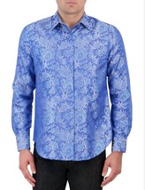 Robert Graham Portiere Paisley Jacquard Sport Shirt Blue - $5,894.84 MXN