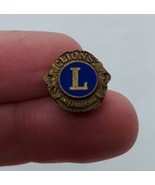 Vtg Lions International Screw Back Lapel Tack Pin Gold Tone &amp; Enamel - €8,45 EUR