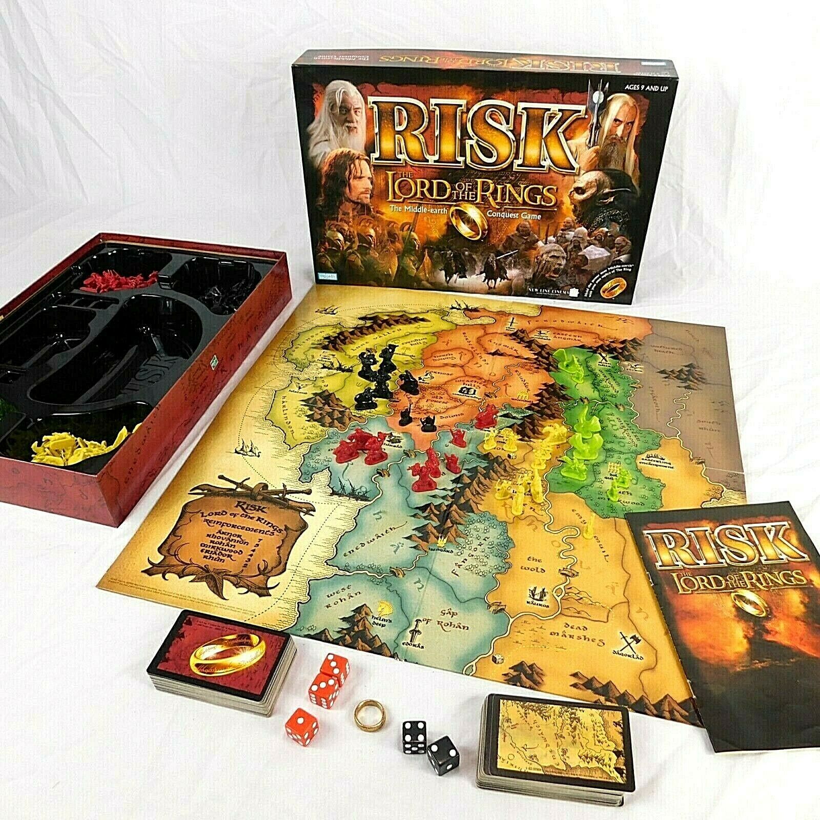 Risk The Lord of the Rings Middle Earth Conquest Game 2002 Complete LOTR Ring - £43.57 GBP