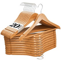 Premium Wooden Hangers 20 Pack - Durable Non Slip Coat Hangers Heavy Dut... - $47.99