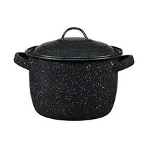 Granite Ware Enamel on Steel 4-Quart Bean / Stock Pot with lid Speckled Black - £32.06 GBP