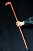 Handmade Wooden walking stick Hand craved usable Unisex walking cane/stick - £52.05 GBP