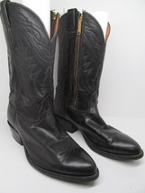 Nacona Mens Black Leather Side Zip Pull On Western Boots Size US 12 EE - $119.00