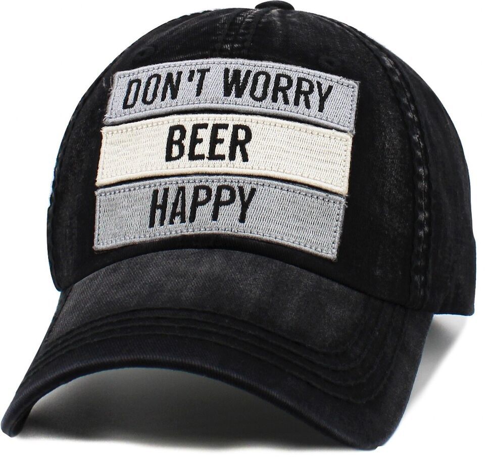 Don't Worry, Beer Happy" Vintage Beer Hat Baseball Cap Dad Hat by KB Ethos