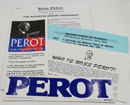 Vintage 1996 Ross Perot President Election Campaign Literature Bumper Sticker - £7.89 GBP